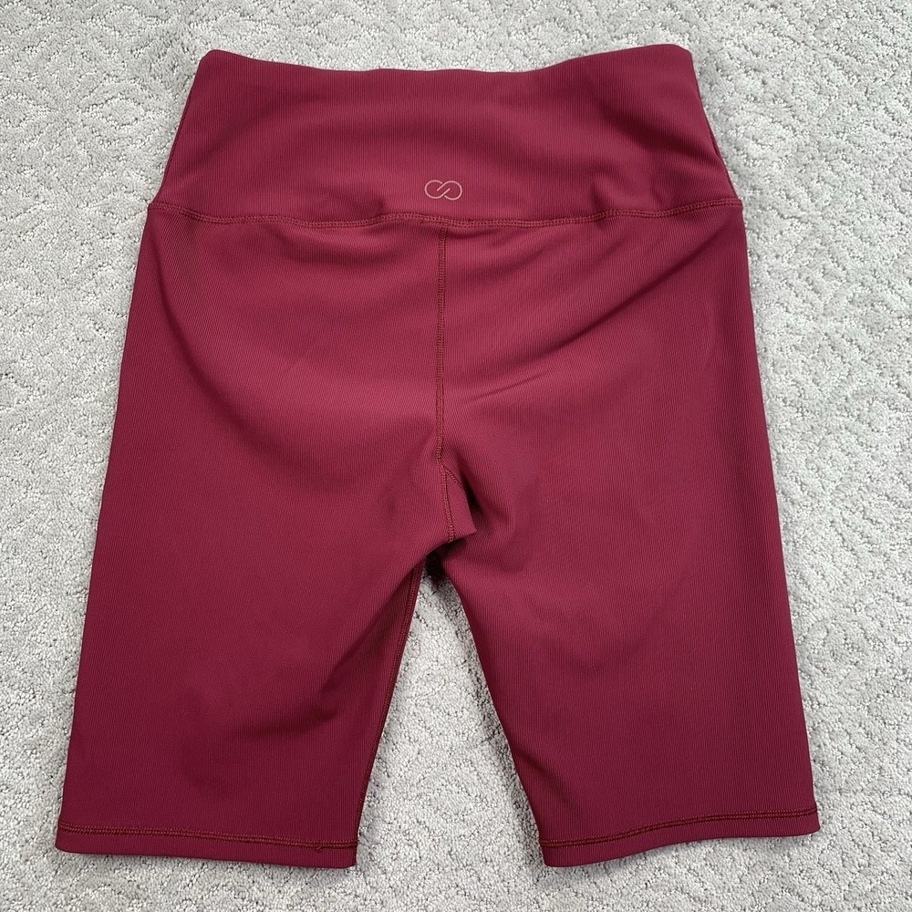 CALIA Stay the Path Ribbed High Rise Biker Shorts Women's Small Raspberry - Picture 5 of 5